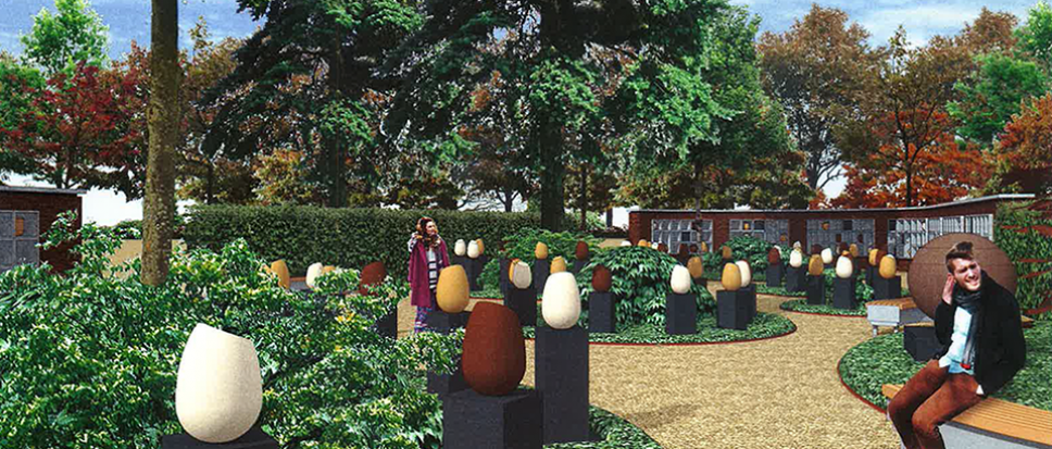 Nieuw urnenveld op de begraafplaats