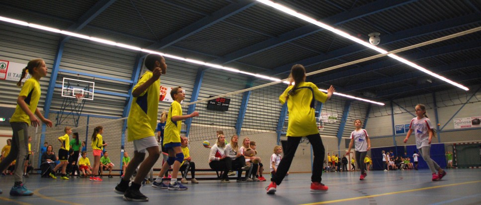 500 Kinderen leren volleyballen