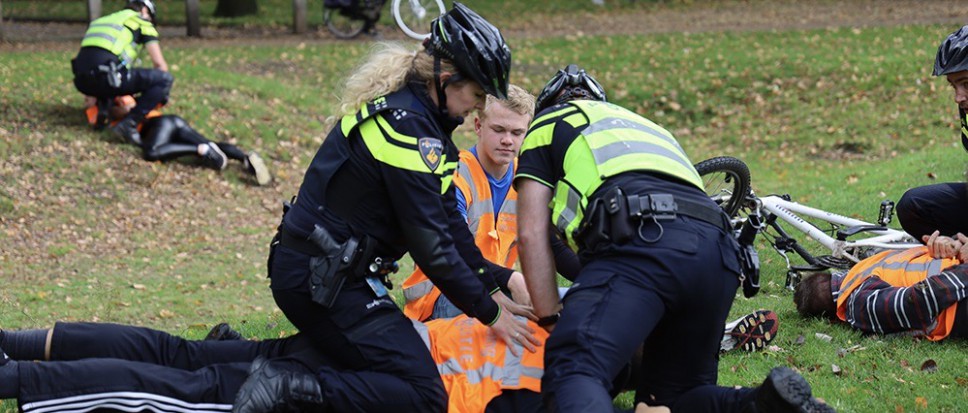 Bikers politie oefenen arrestaties